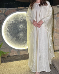 StarLight Pearl Organza Open Abaya Dress 2-Piece Set