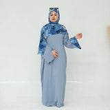 Nida Abaya with Printed Cuffs and Hijab