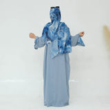 Nida Abaya with Printed Cuffs and Hijab