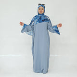 Nida Abaya with Printed Cuffs and Hijab