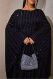 Shiny Rhinestone Butterfly Abaya