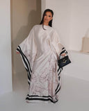 Satin Floral Butterfly Abaya