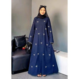 Bow Embroidered Maxi Modest Dress - Aurohaya