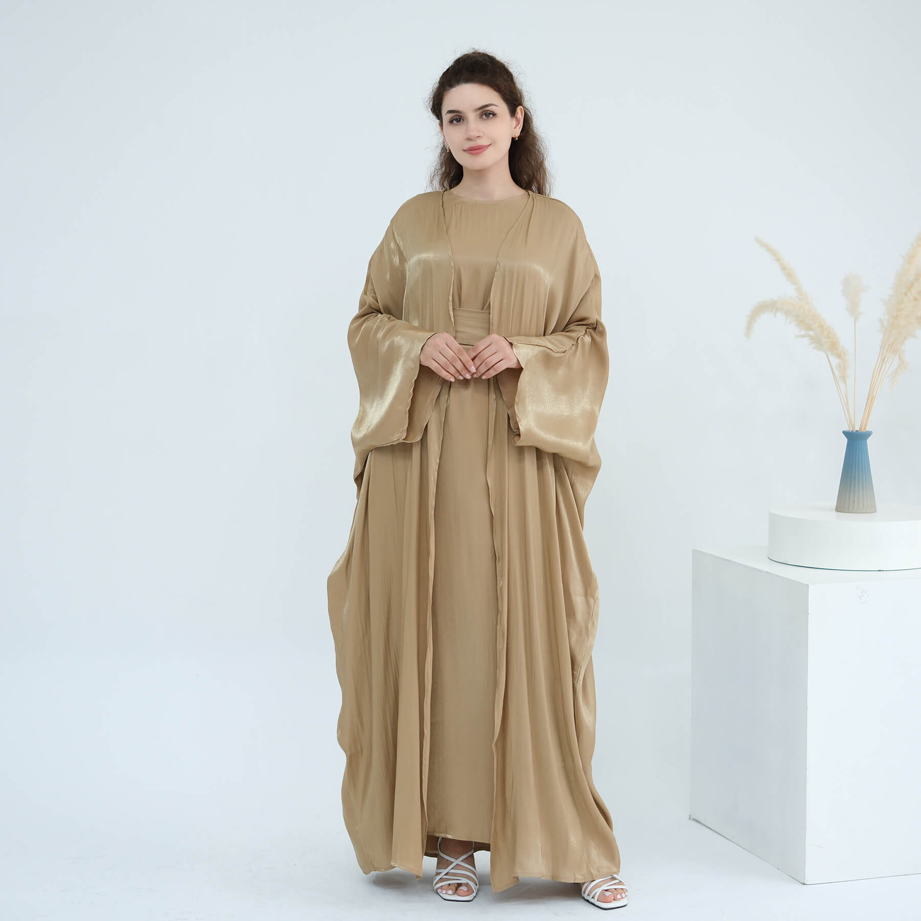 Solid Color Minimalist 2-Piece Abaya Set