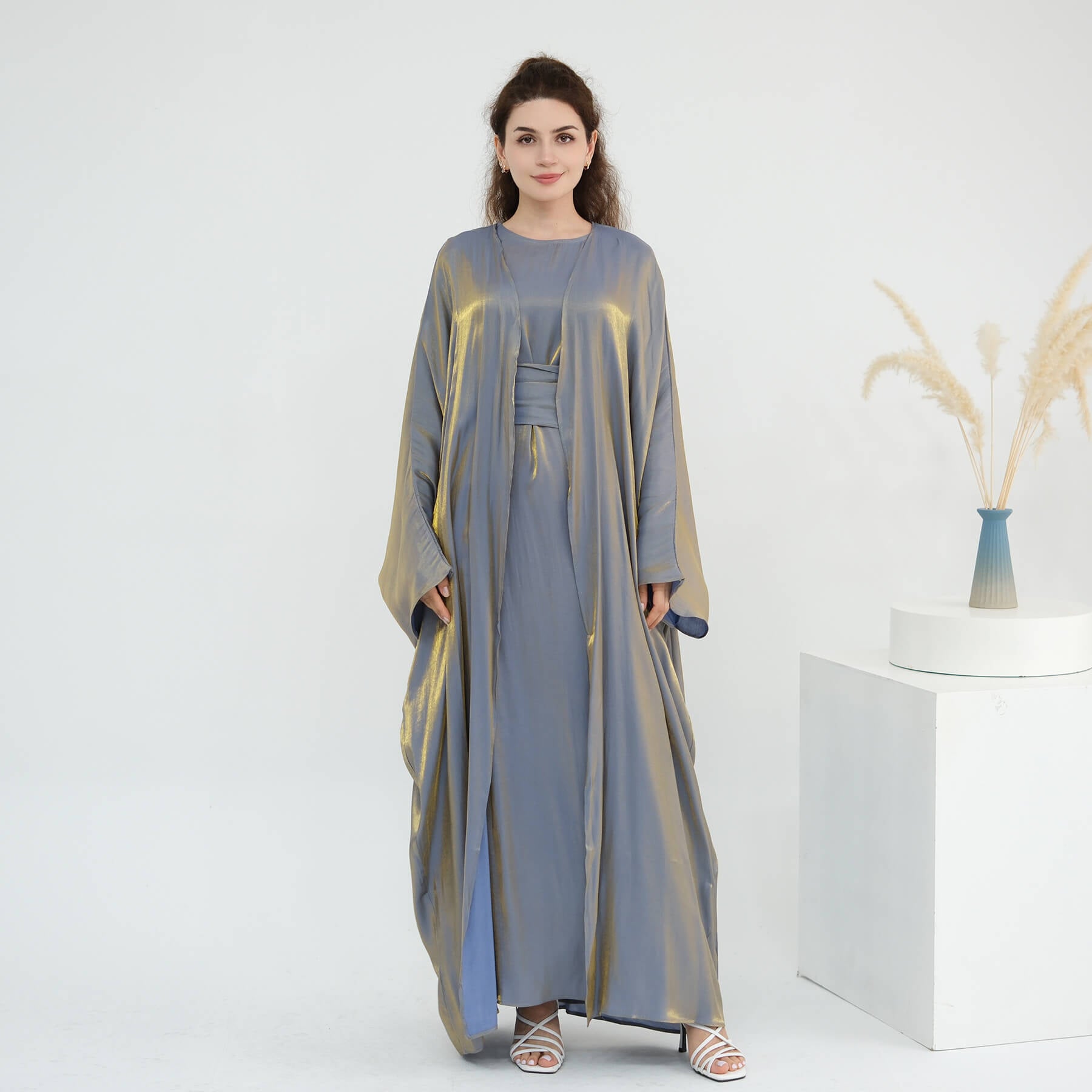Solid Color Minimalist 2-Piece Abaya Set