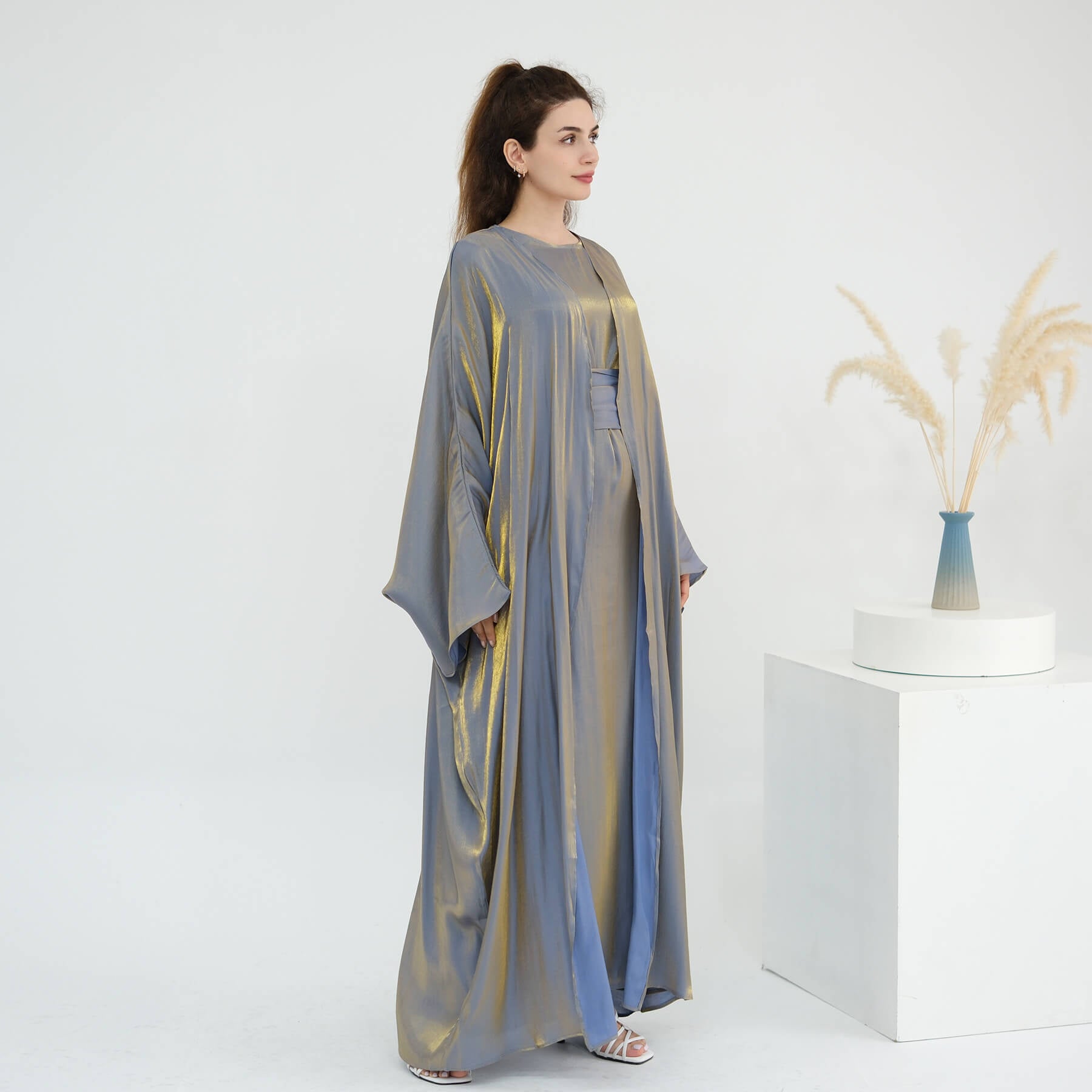 Solid Color Minimalist 2-Piece Abaya Set