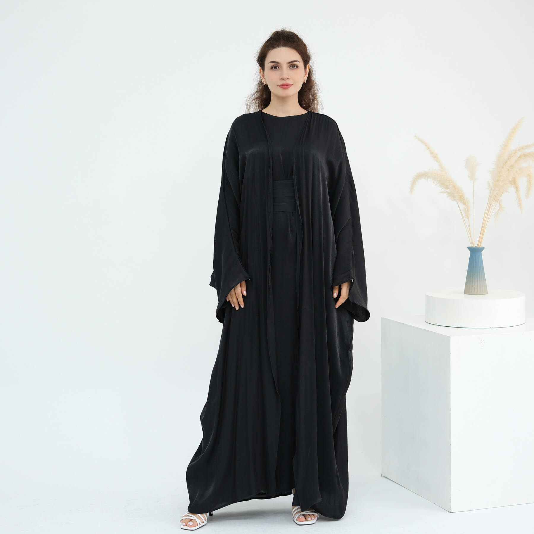 Solid Color Minimalist 2-Piece Abaya Set