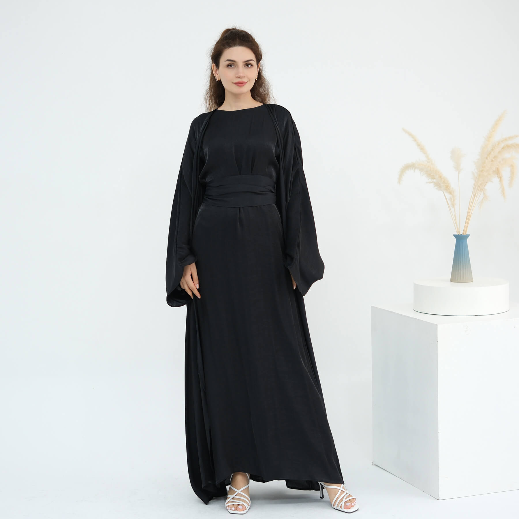 Solid Color Minimalist 2-Piece Abaya Set
