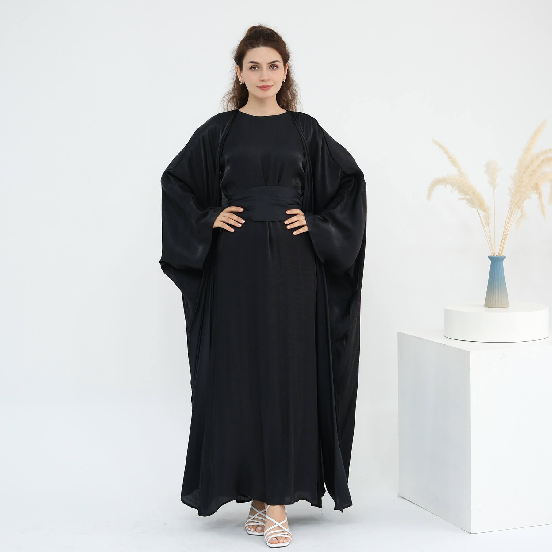 Solid Color Minimalist 2-Piece Abaya Set