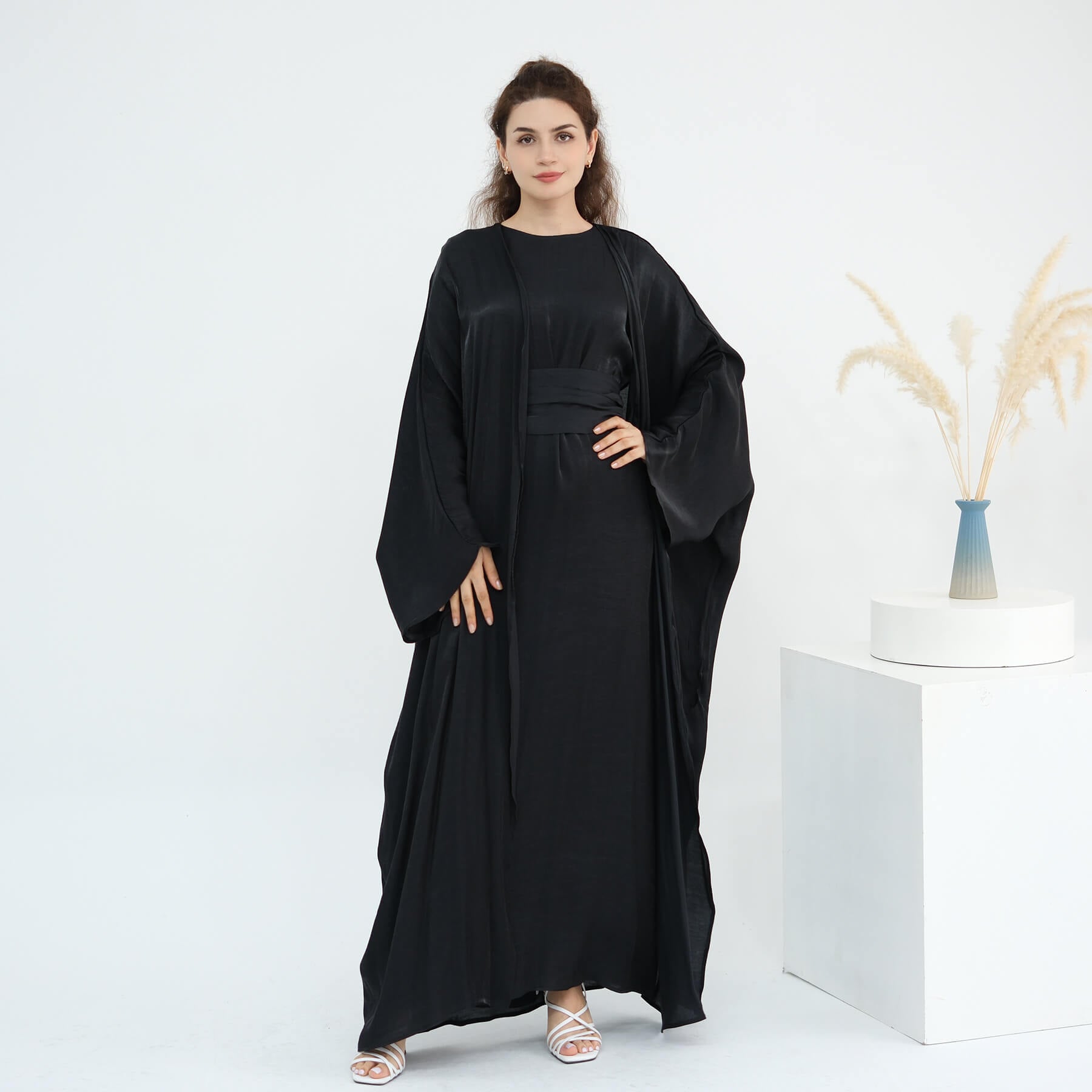 Solid Color Minimalist 2-Piece Abaya Set