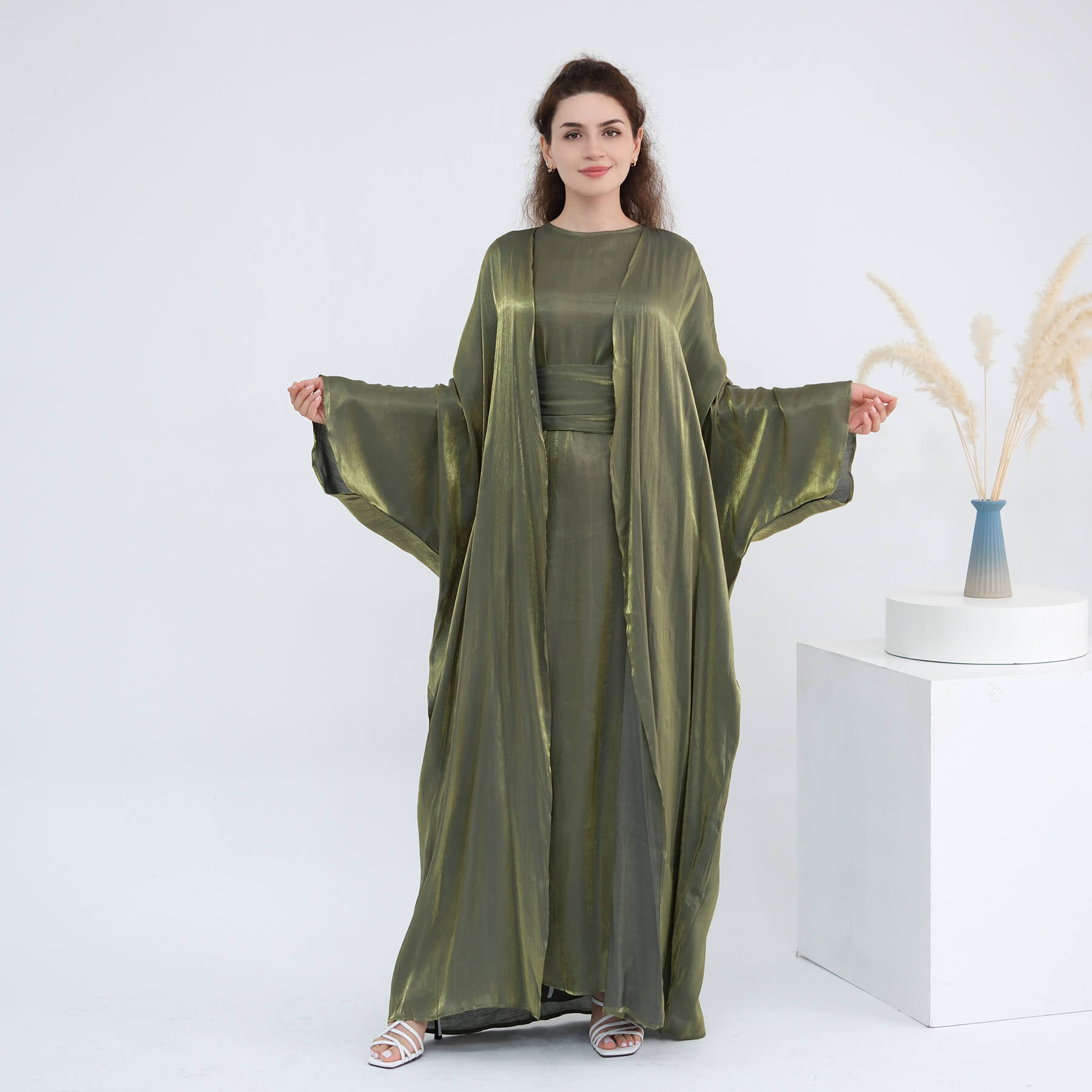 Solid Color Minimalist 2-Piece Abaya Set