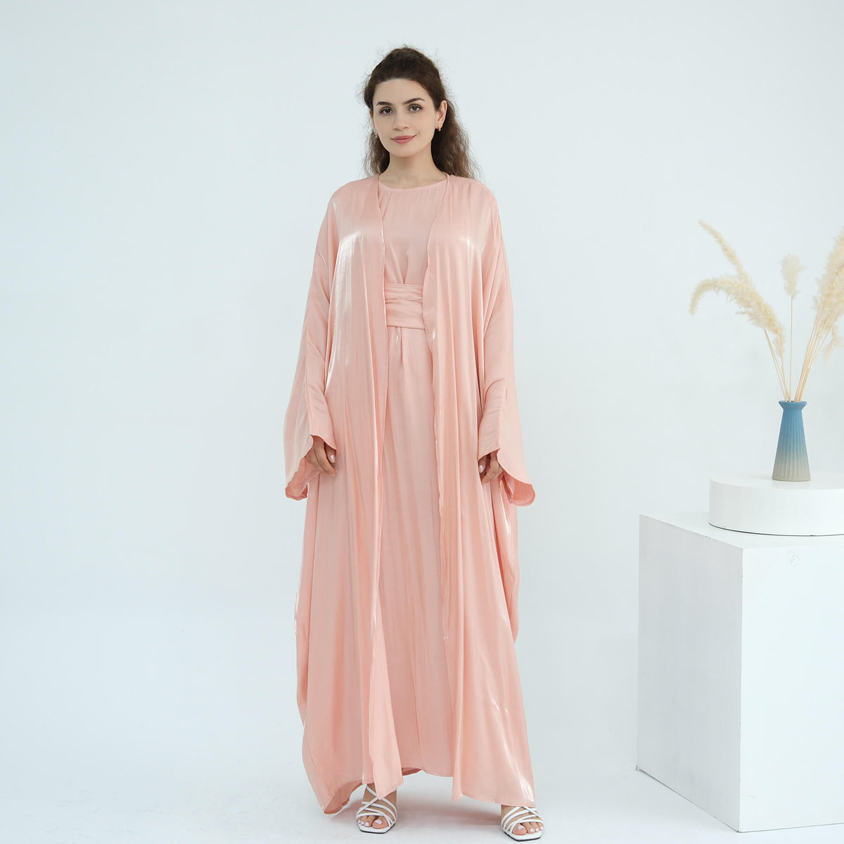 Solid Color Minimalist 2-Piece Abaya Set