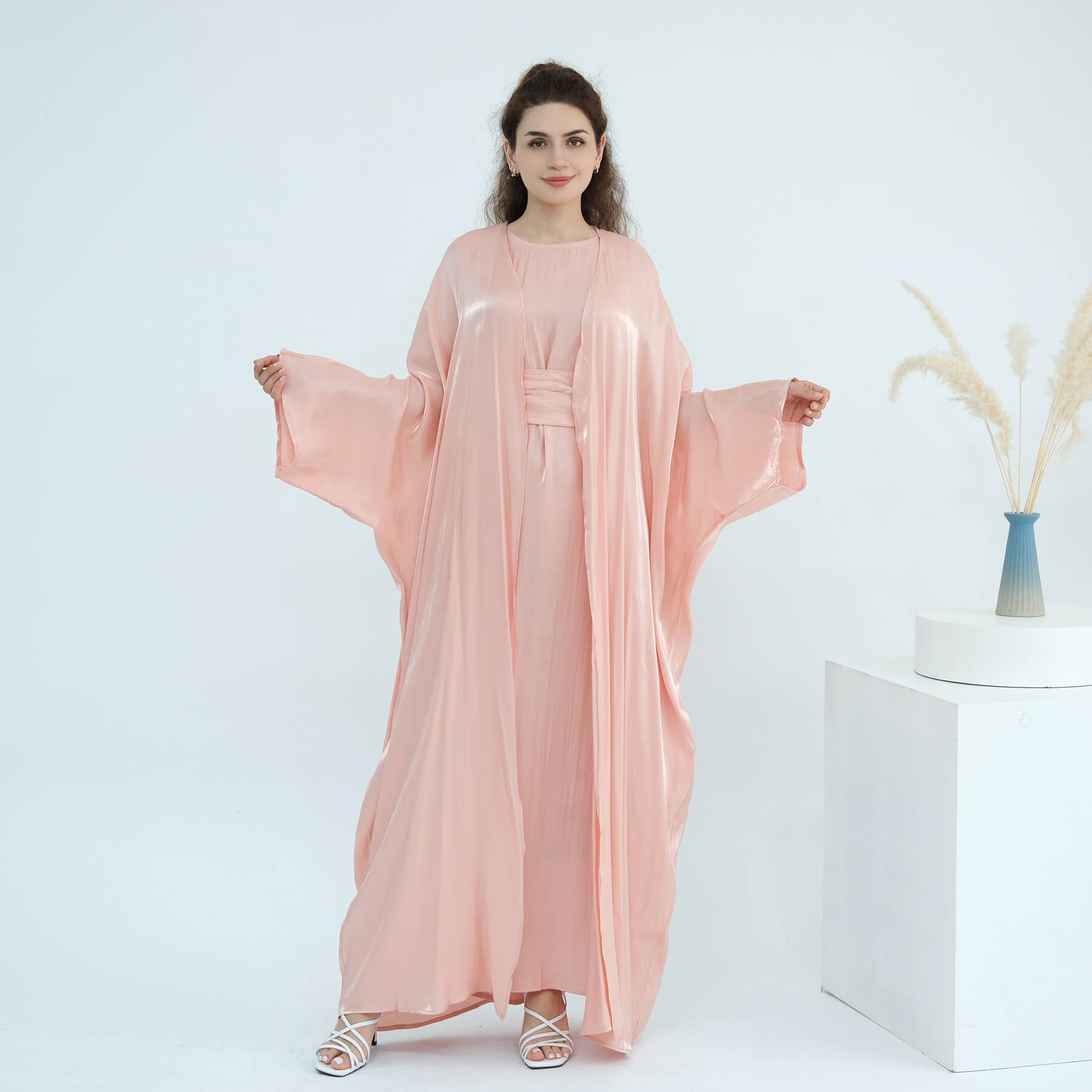Solid Color Minimalist 2-Piece Abaya Set