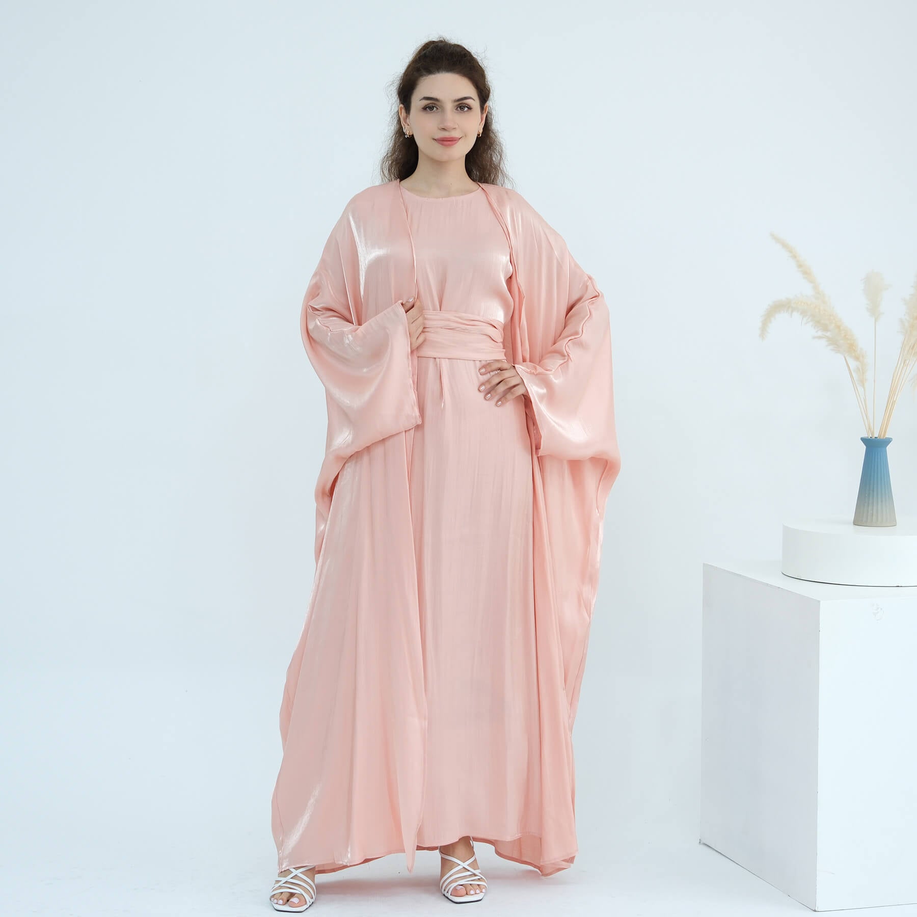 Solid Color Minimalist 2-Piece Abaya Set