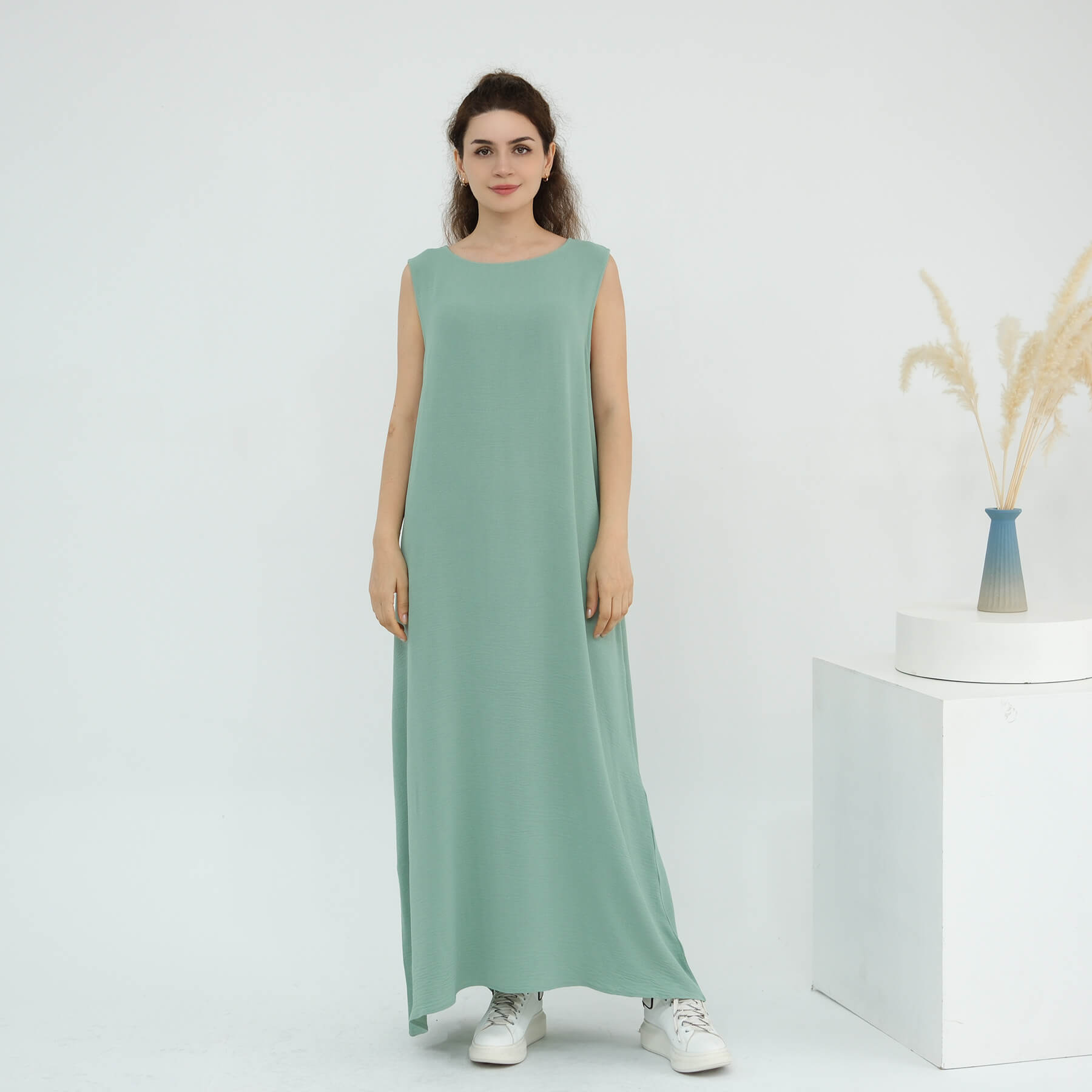 Solid Color Minimalist 2-Piece Abaya Set - Serenity