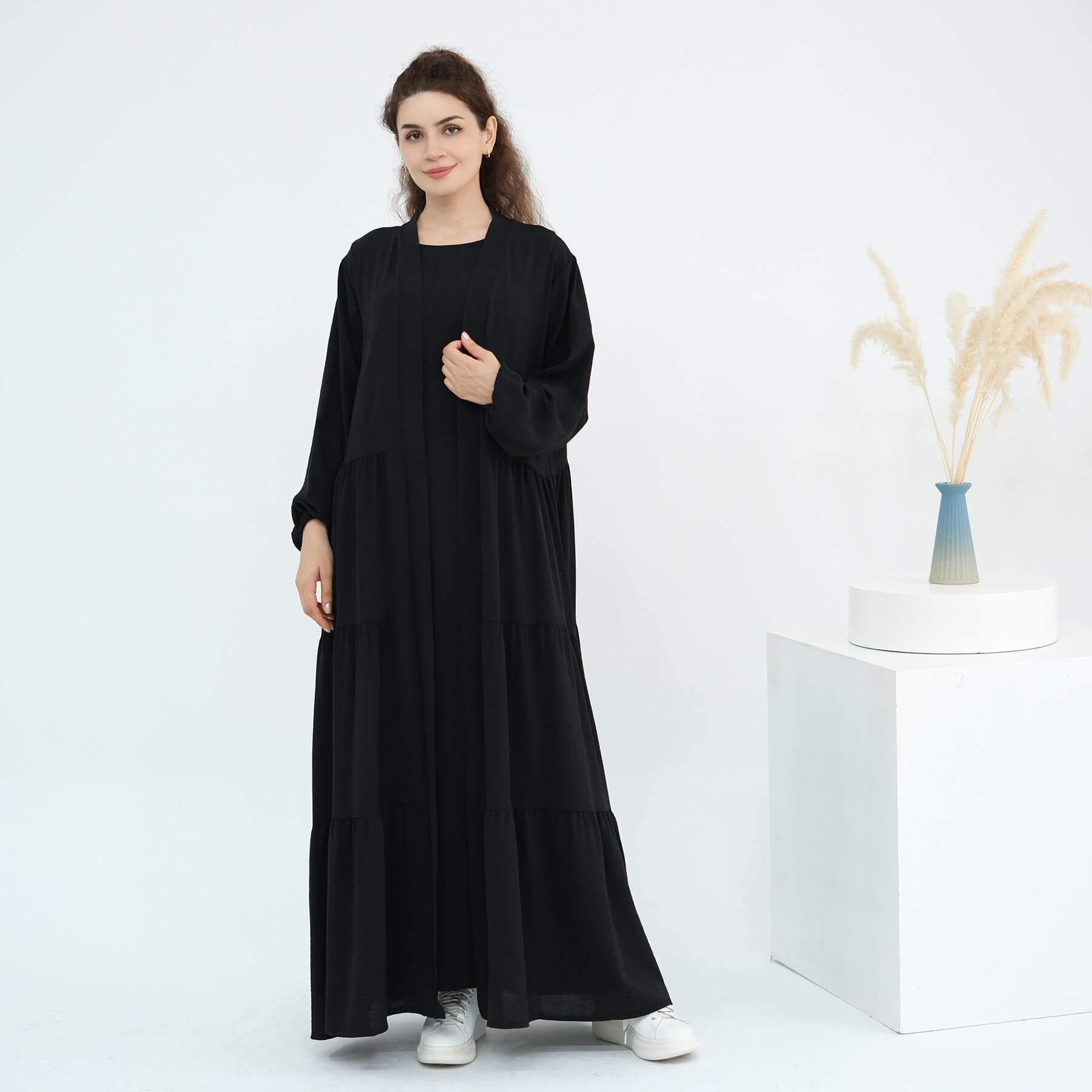 Solid Color Minimalist 2-Piece Abaya Set - Serenity