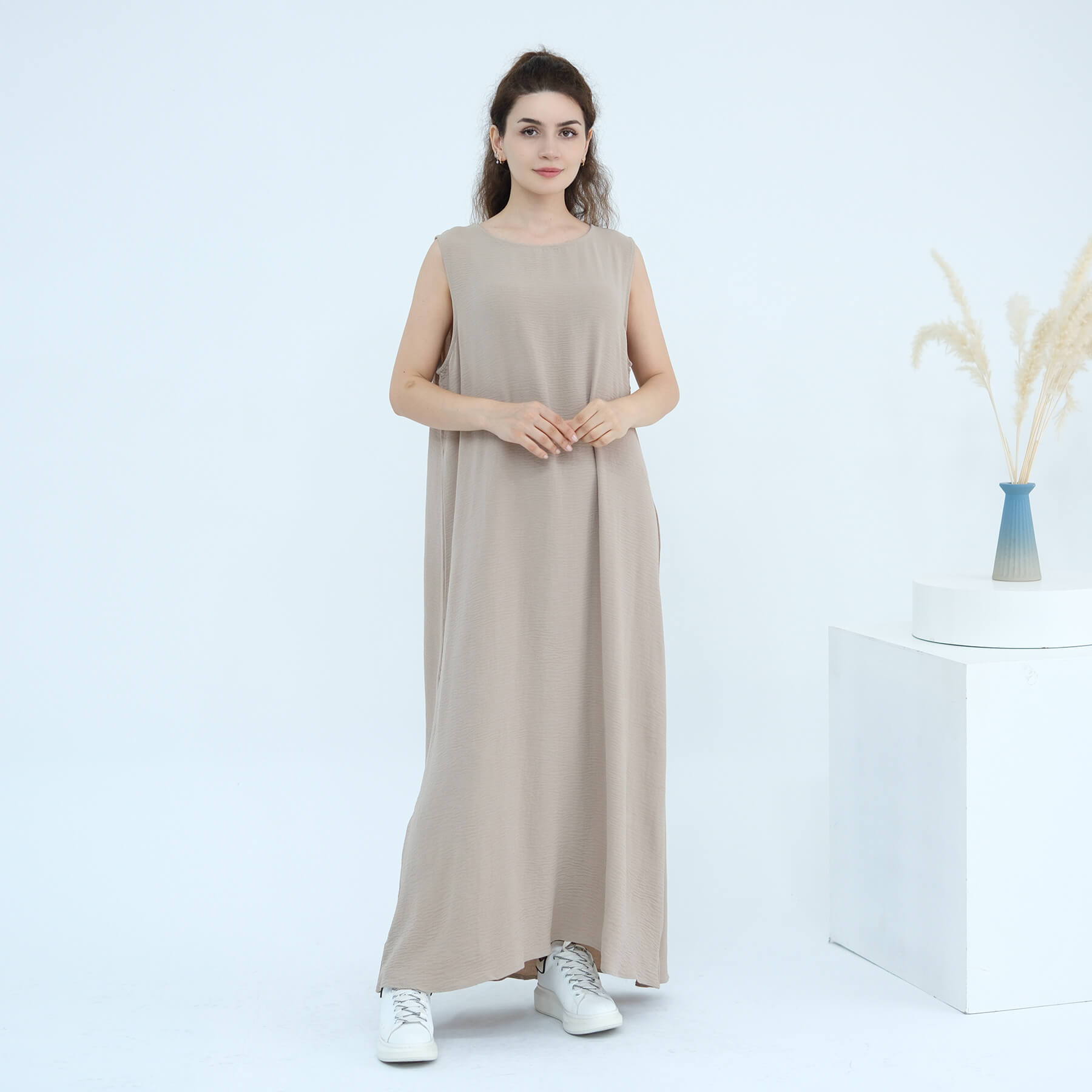 Solid Color Minimalist 2-Piece Abaya Set - Serenity