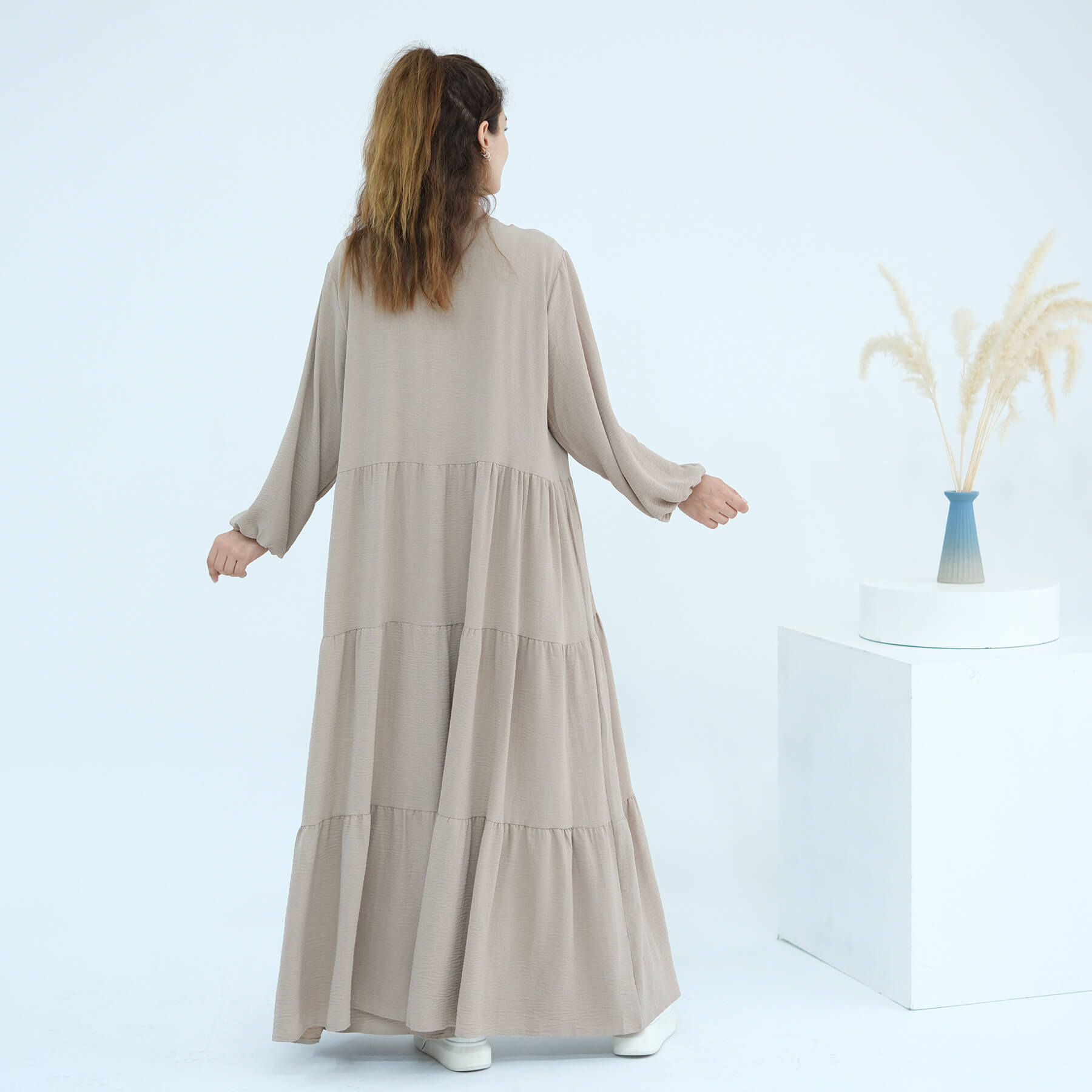 Solid Color Minimalist 2-Piece Abaya Set - Serenity