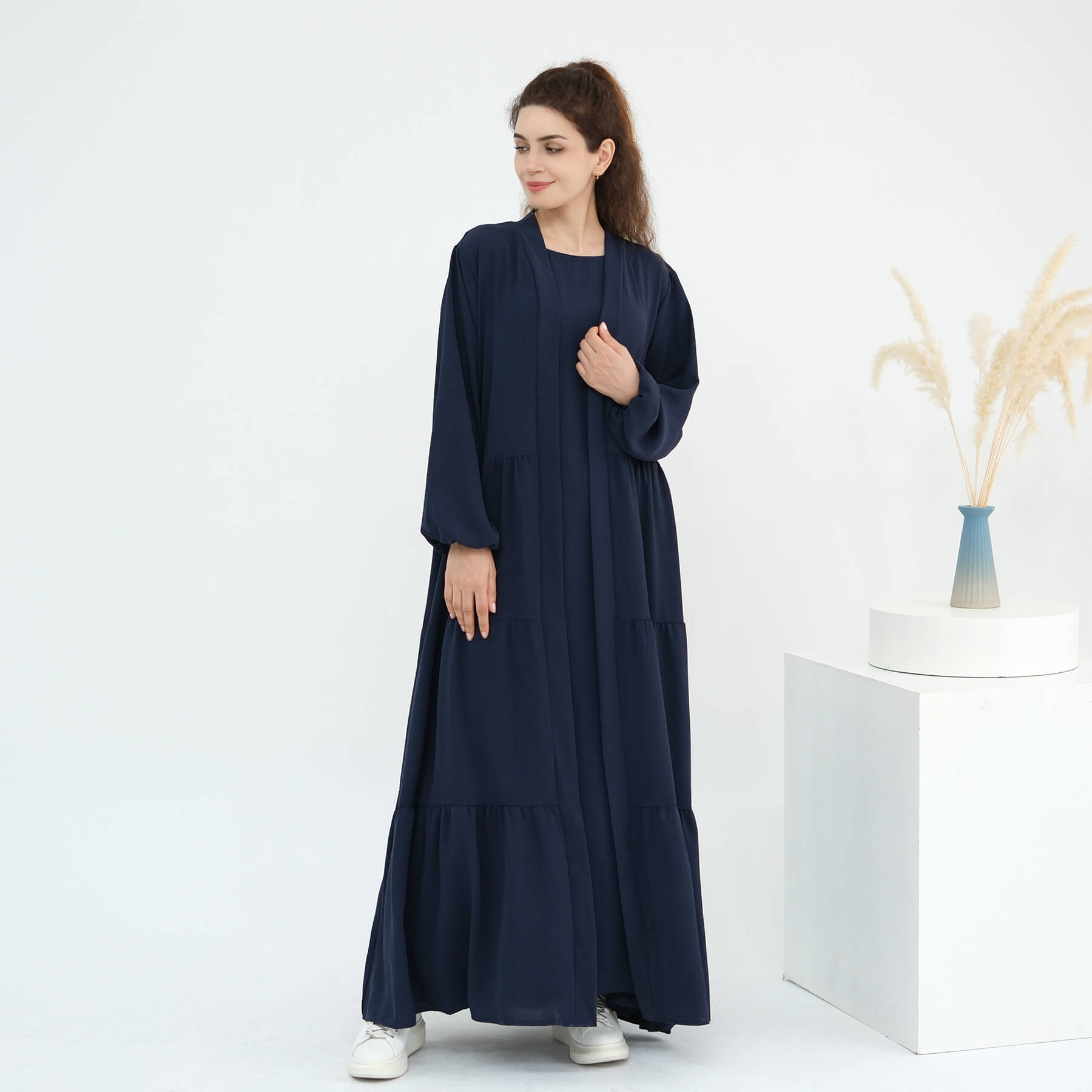 Solid Color Minimalist 2-Piece Abaya Set - Serenity