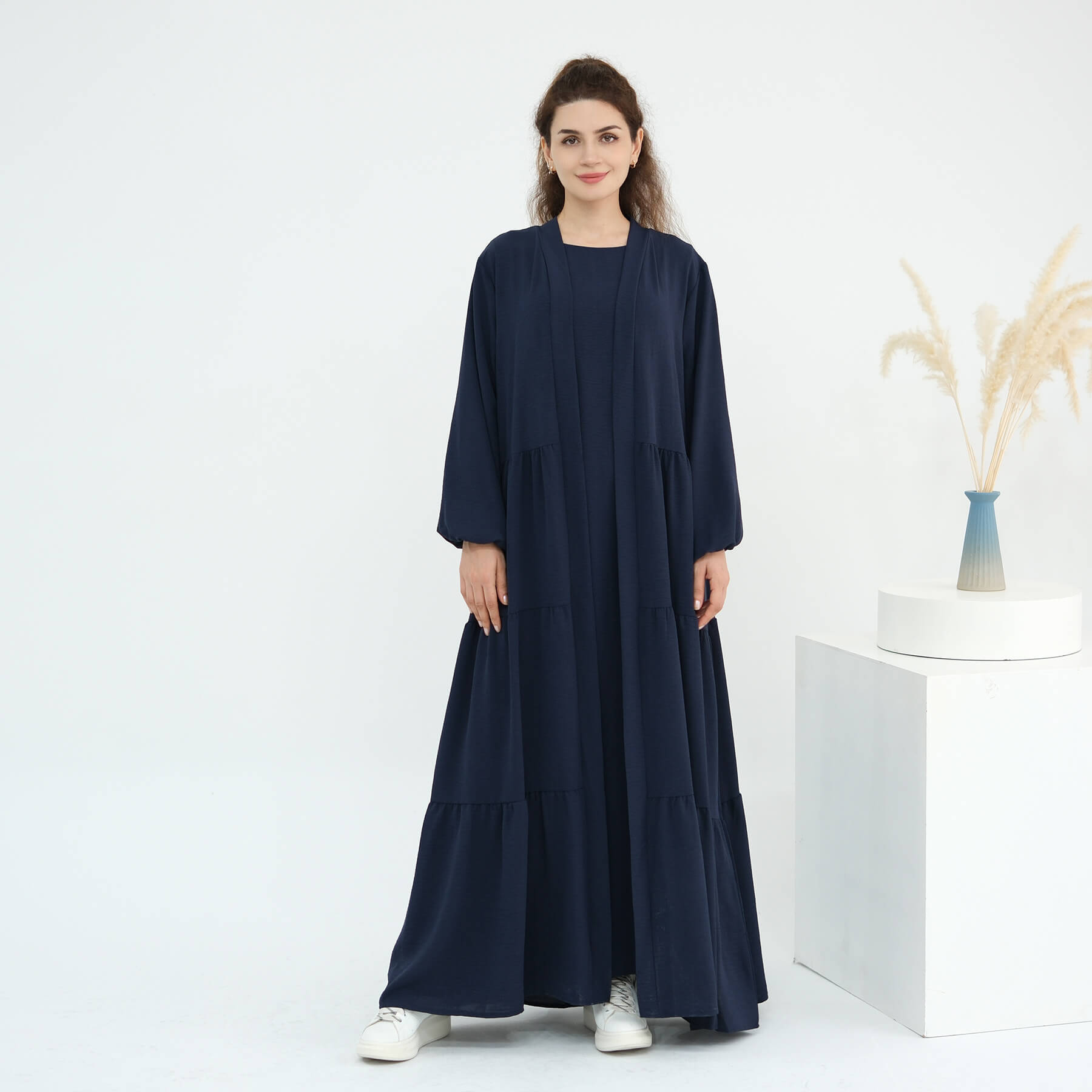 Solid Color Minimalist 2-Piece Abaya Set - Serenity