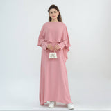 Moonlight Chiffon Cape Maxi Dress