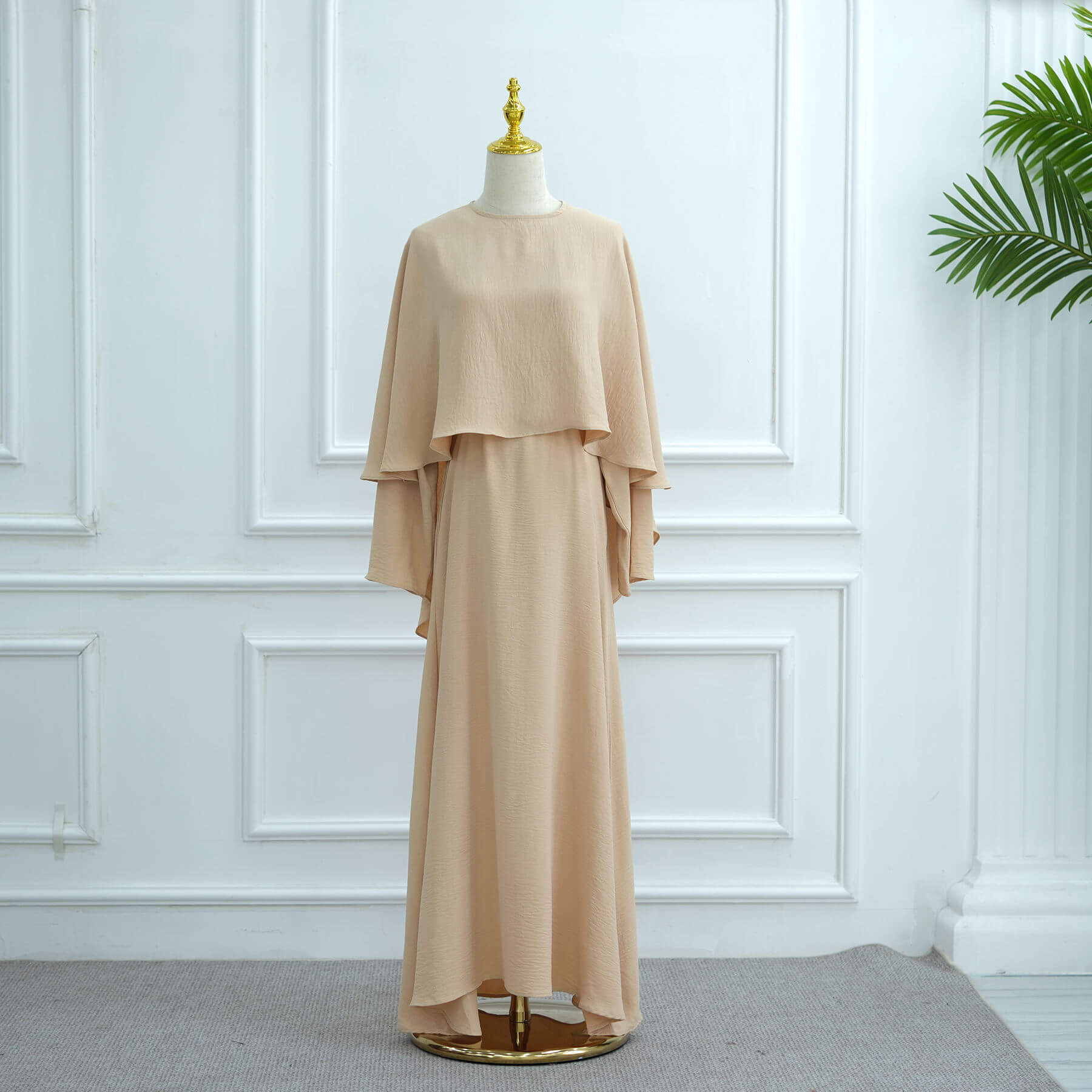 Moonlight Chiffon Cape Maxi Dress