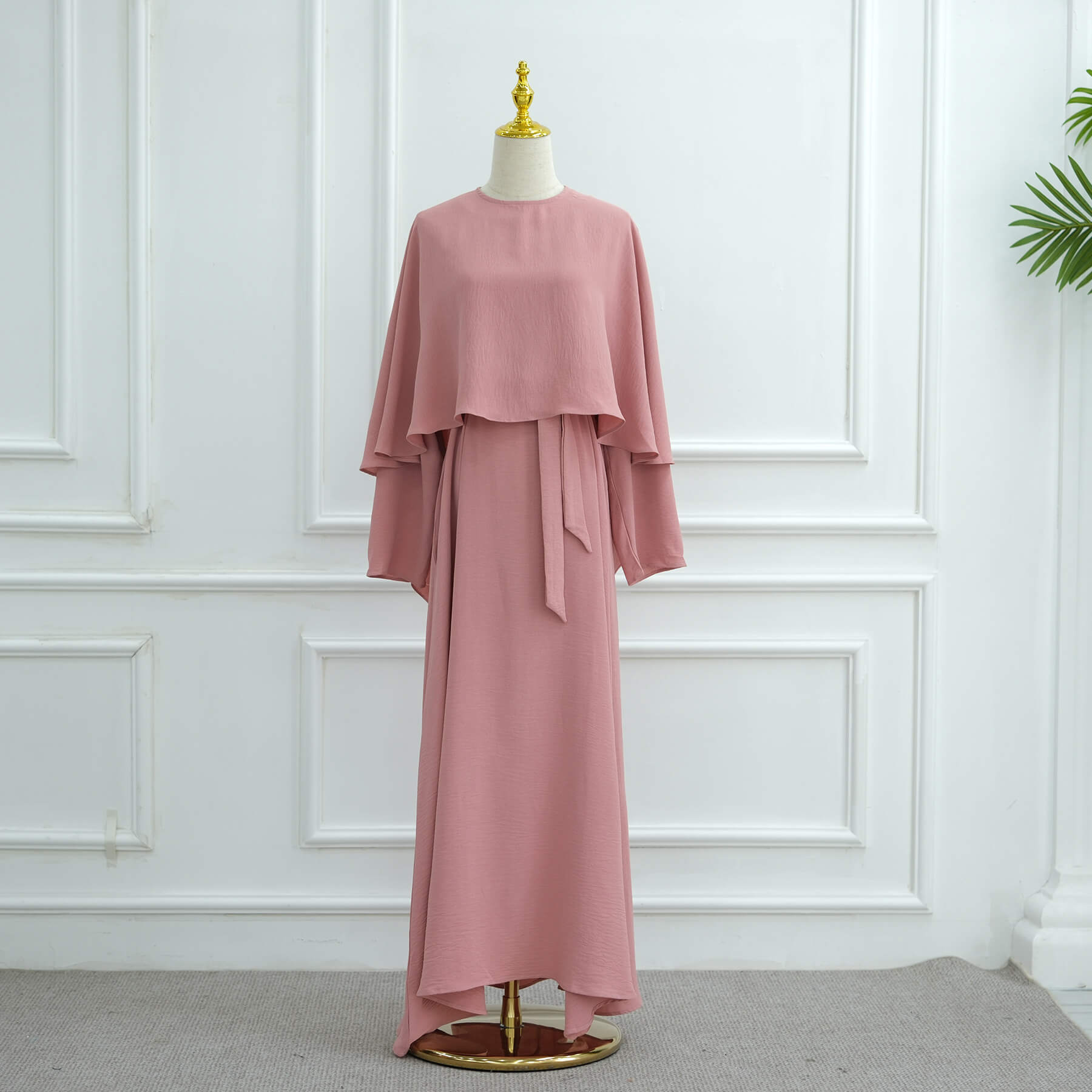 Moonlight Chiffon Cape Maxi Dress