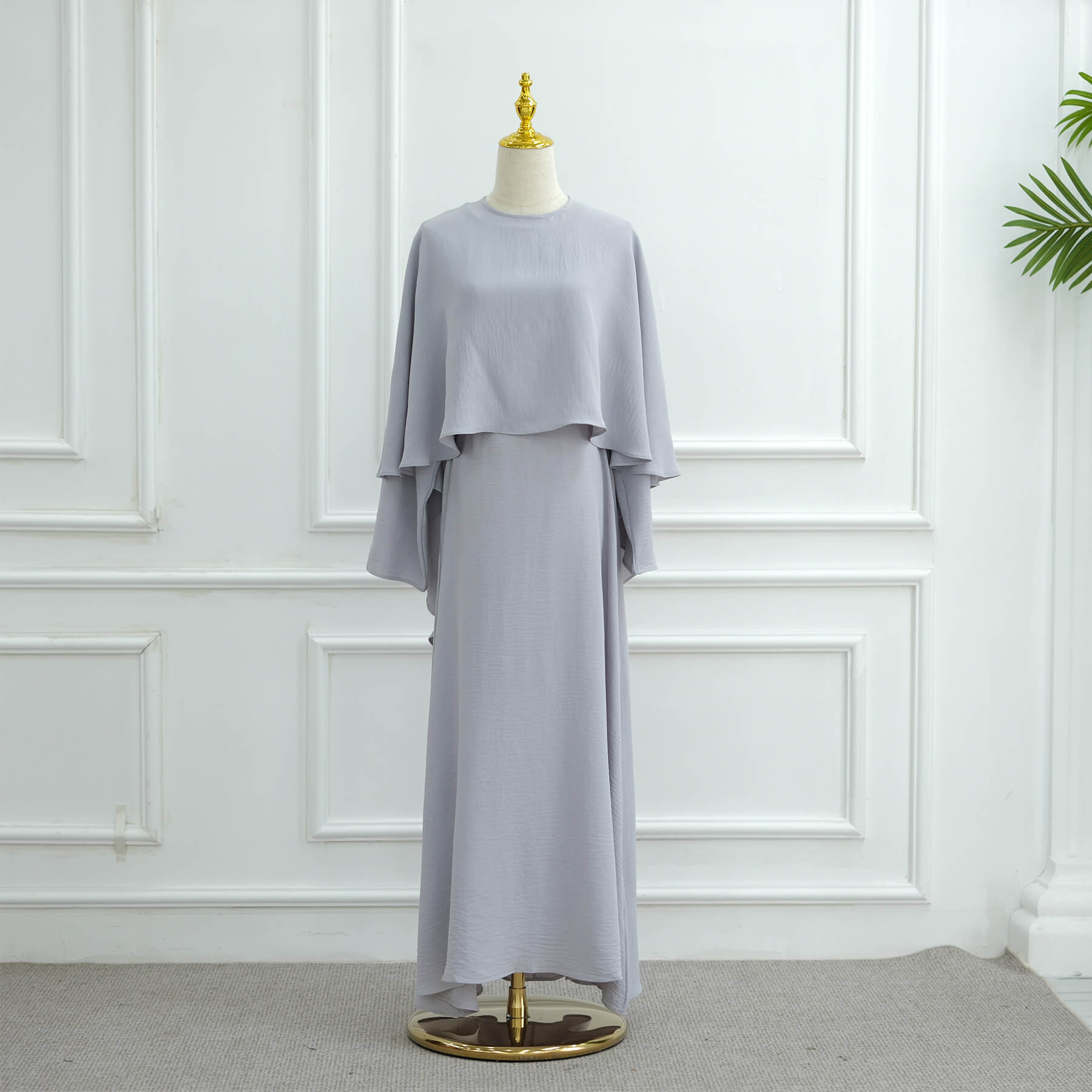 Moonlight Chiffon Cape Maxi Dress