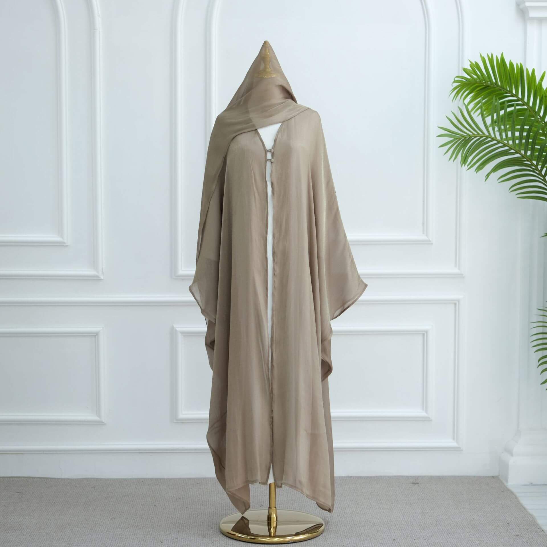 Solid Crepe 3‑Piece Abaya Set