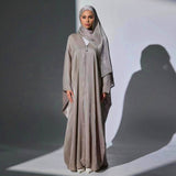 Solid Crepe 3‑Piece Abaya Set