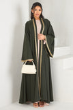 Nida Gold Appliqué Kimono Open Abaya