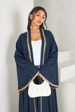 Nida Gold Appliqué Kimono Open Abaya