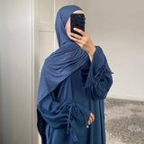 Solid Nida Ruffle Sleeve Zippper Abaya - Aurohaya