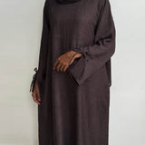 Solid Twill Wrinkle Abaya - Aurohaya