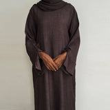 Solid Twill Wrinkle Abaya - Aurohaya