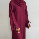 Solid Twill Wrinkle Abaya - Aurohaya