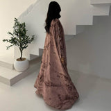 Luxe Chiffon Printed Abaya With Hijab 2-Piece Set