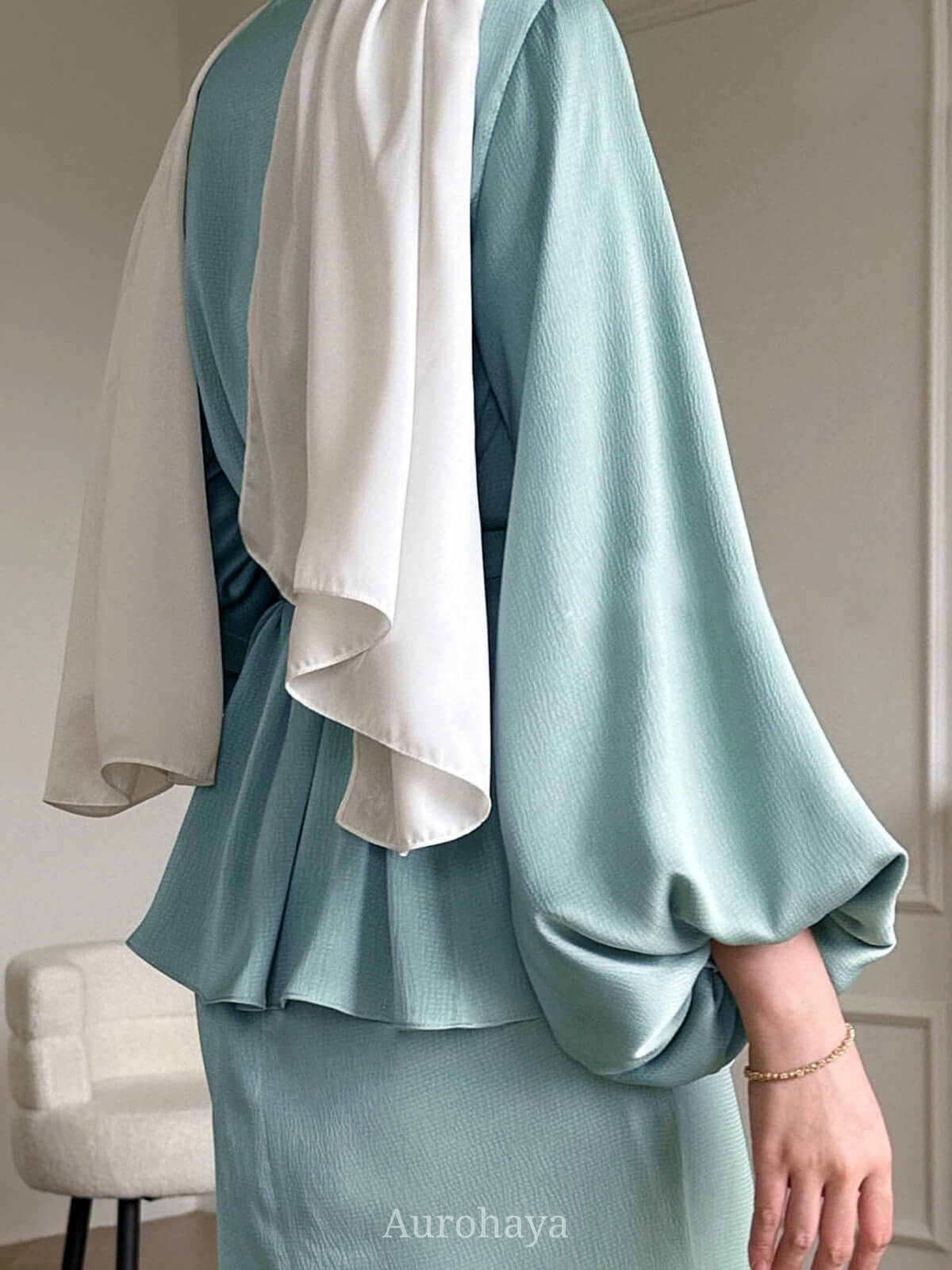 Satin Modest Dress 3-Piece Set