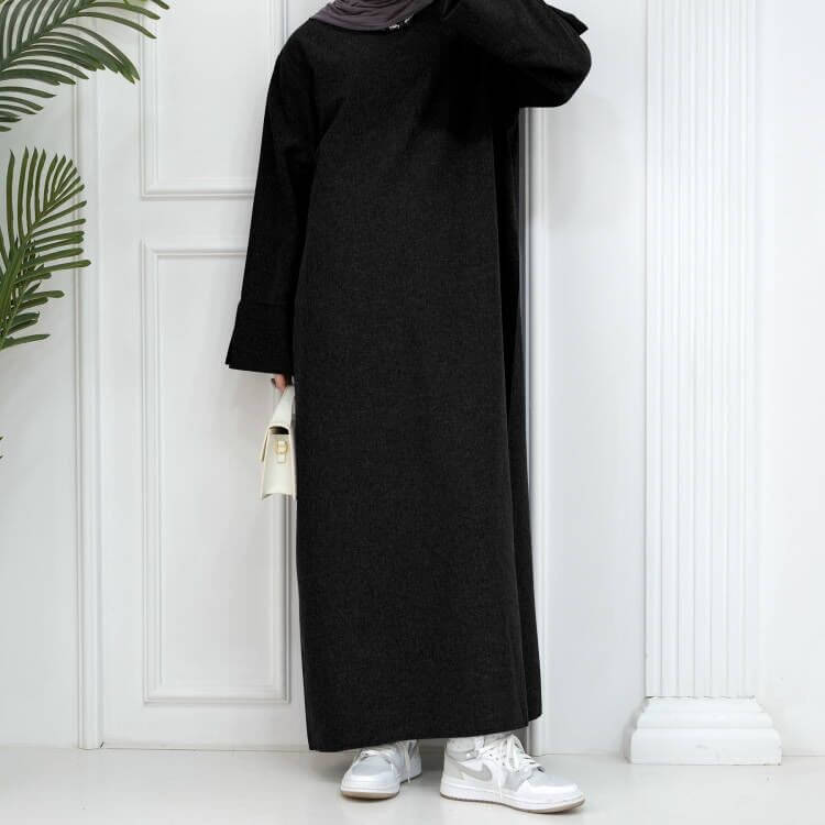 Cotton-Linen Blend Abaya Dress