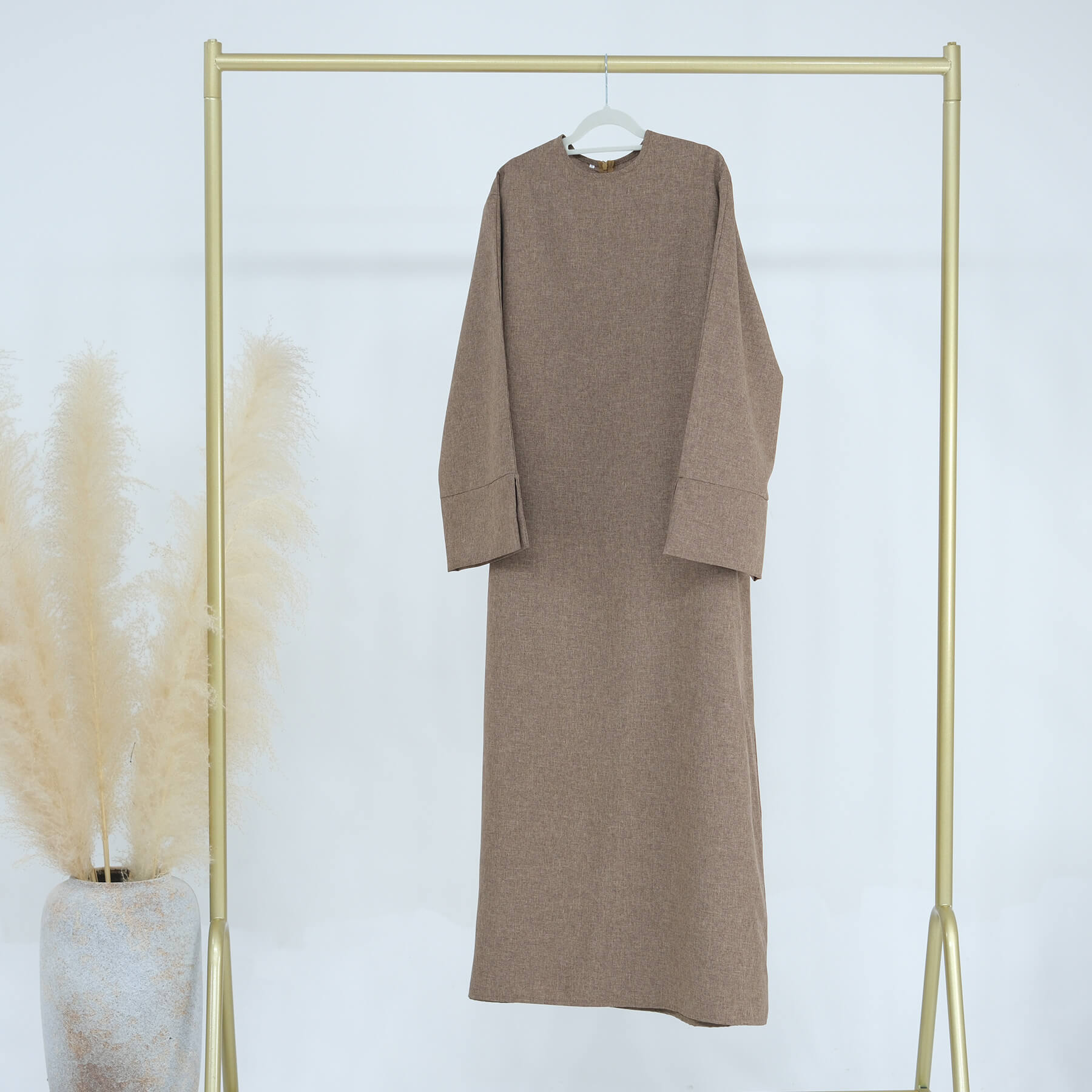 Cotton-Linen Blend Abaya Dress