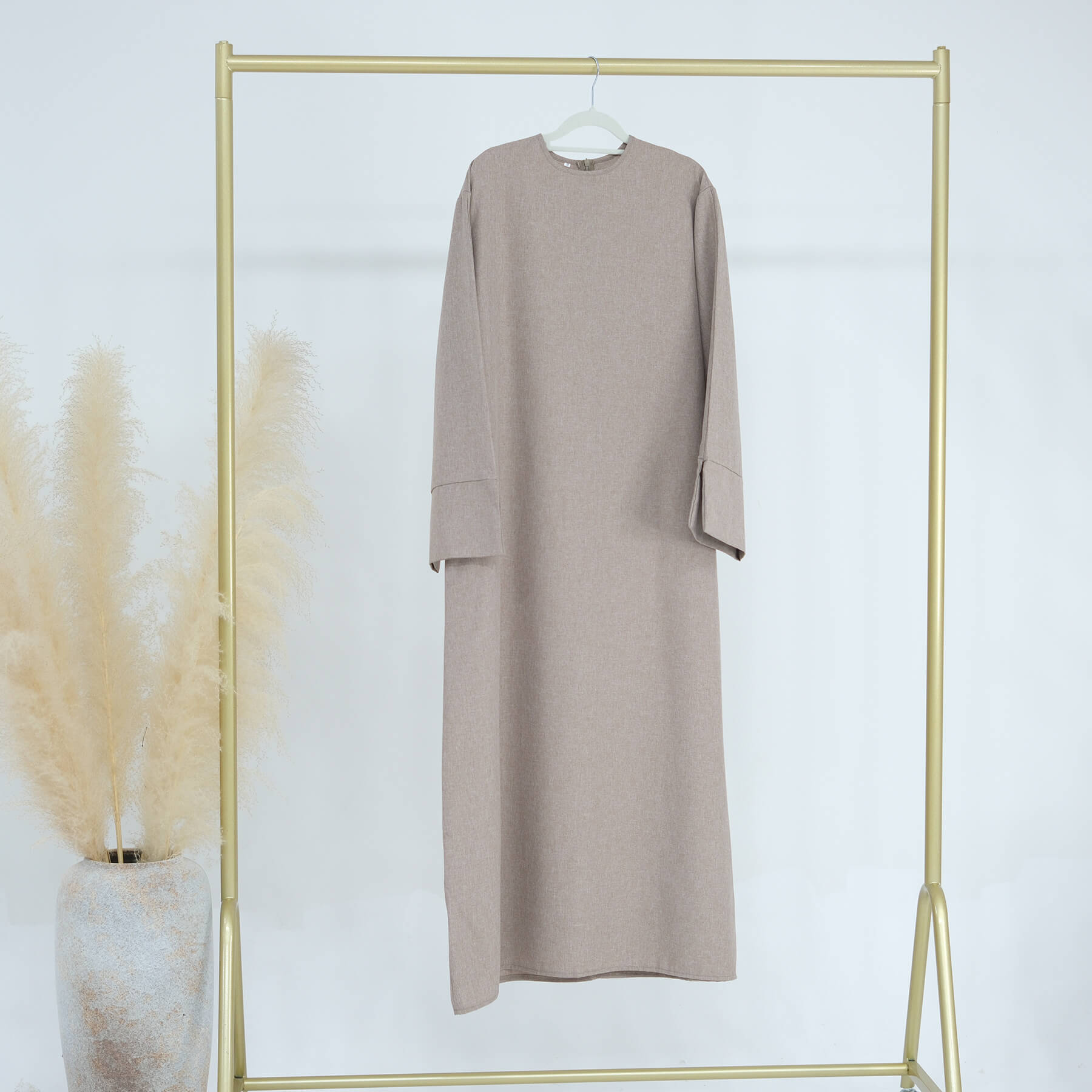 Cotton-Linen Blend Abaya Dress