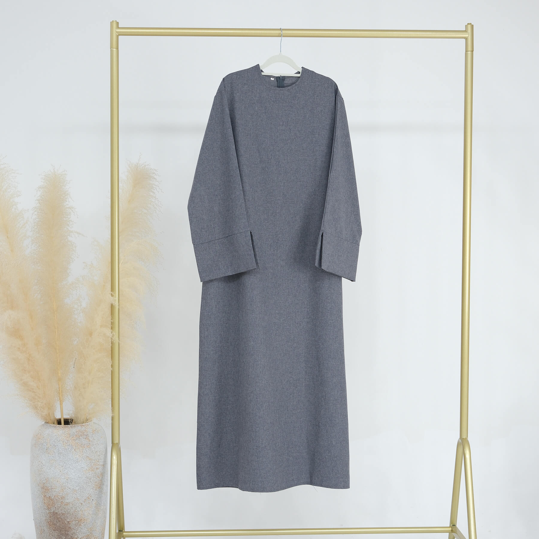Cotton-Linen Blend Abaya Dress