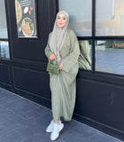 Cotton-Linen Blend Abaya Dress