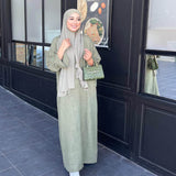 Cotton-Linen Blend Abaya Dress