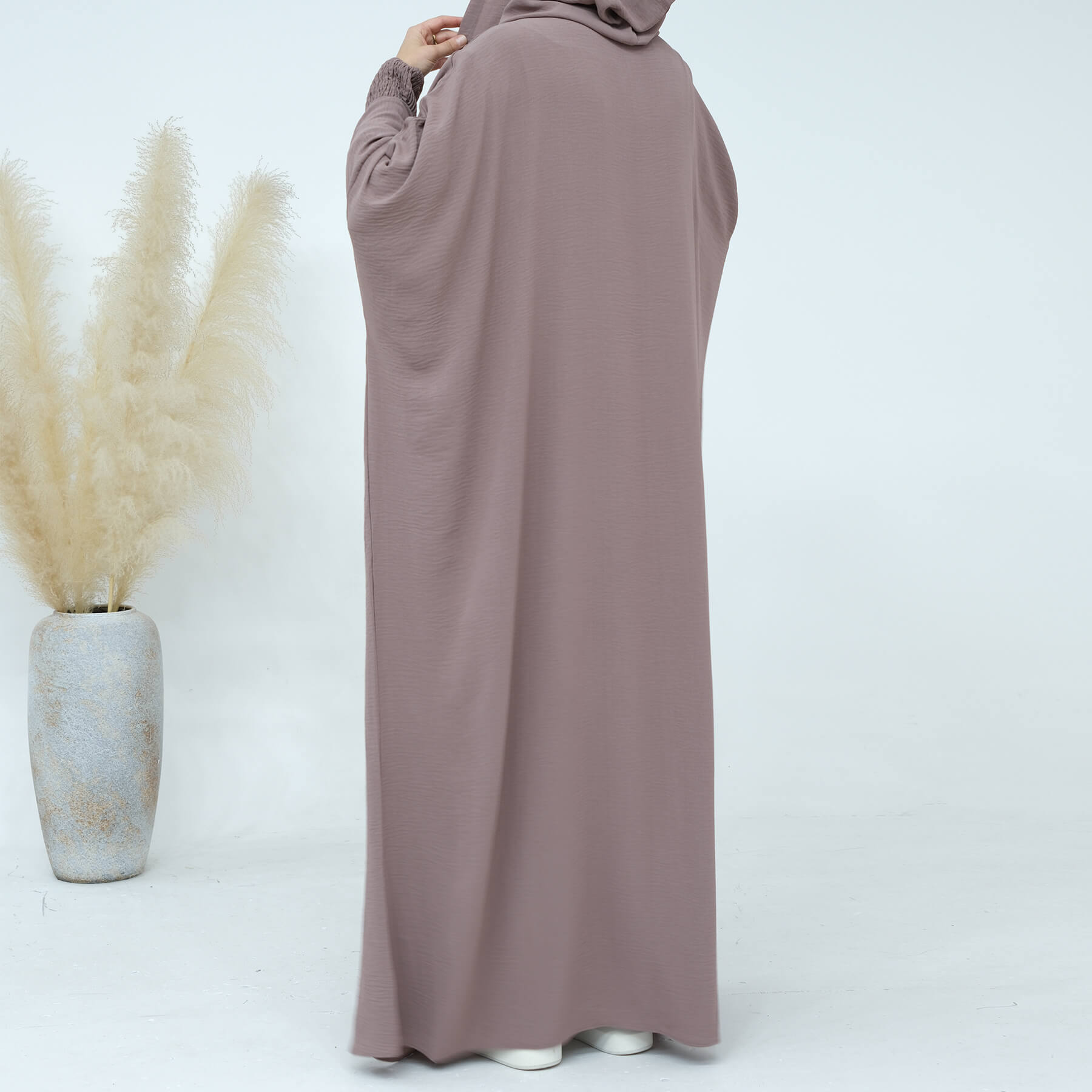Solid Tassel Drawstring Hooded Abaya