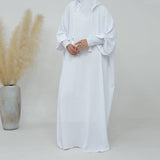 Solid Tassel Drawstring Hooded Abaya