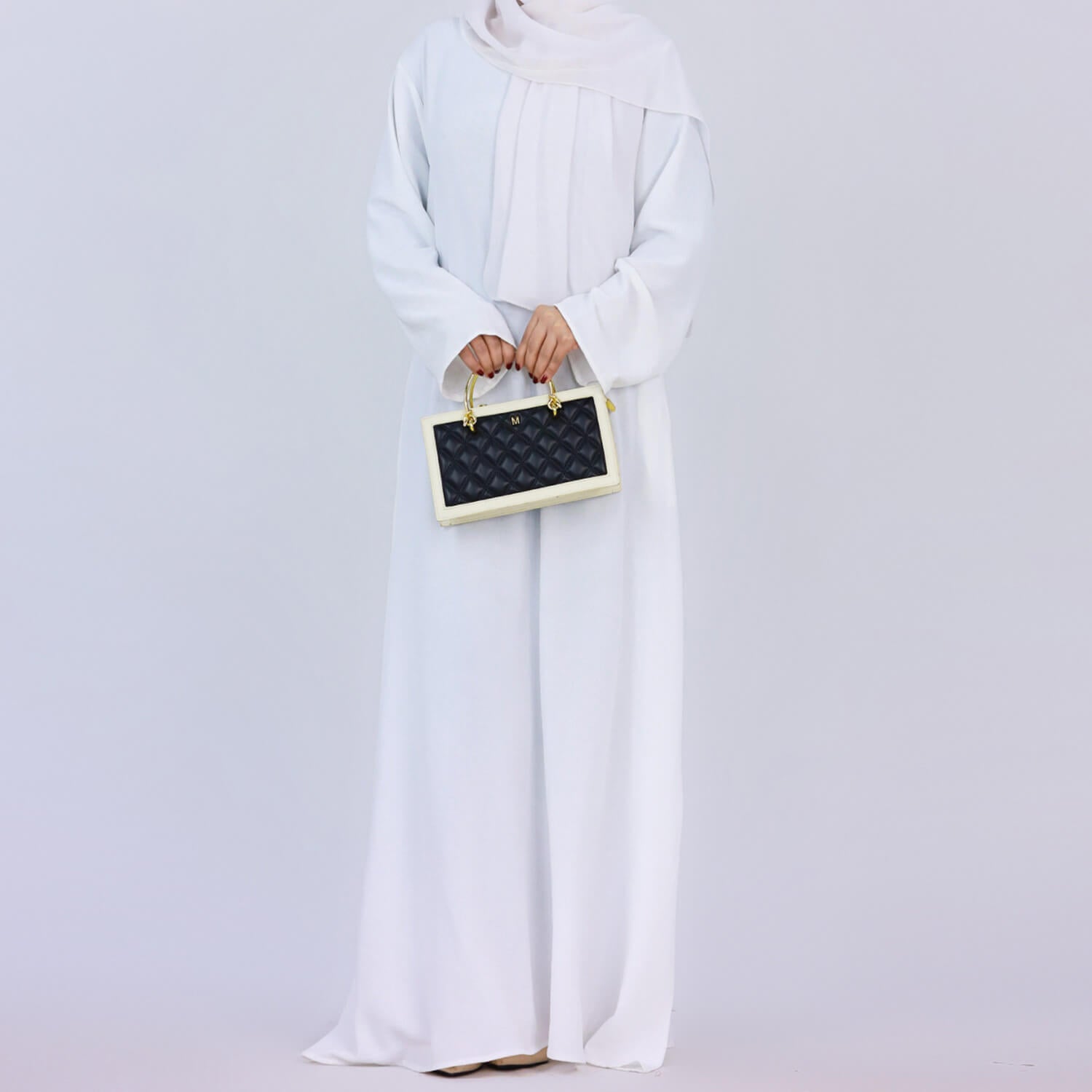 Solid Poly-Cotton Abaya Dress