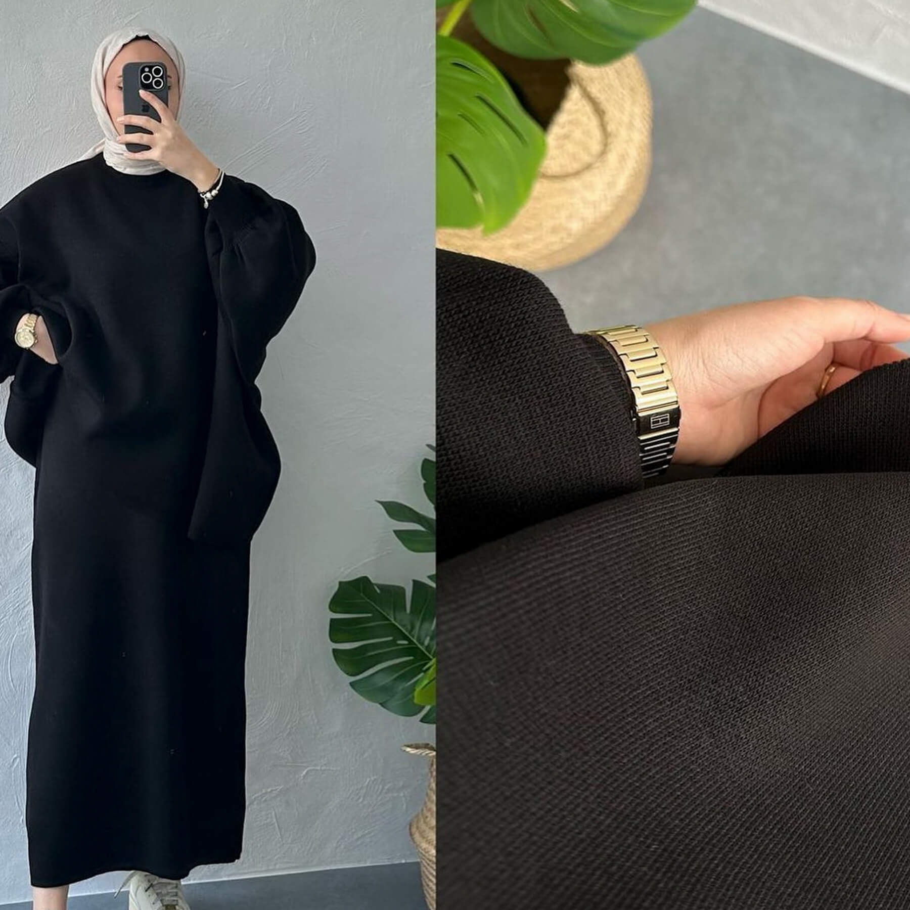 Thick Knit Two-Piece Set - Modest Sweater & Long Skirt