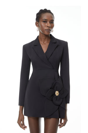 Aurohaya Amelia Black Embellished Blazer Mini Dress