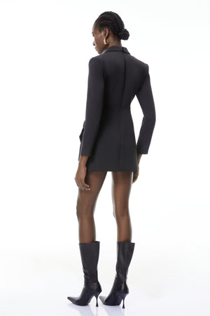 Aurohaya Amelia Black Embellished Blazer Mini Dress